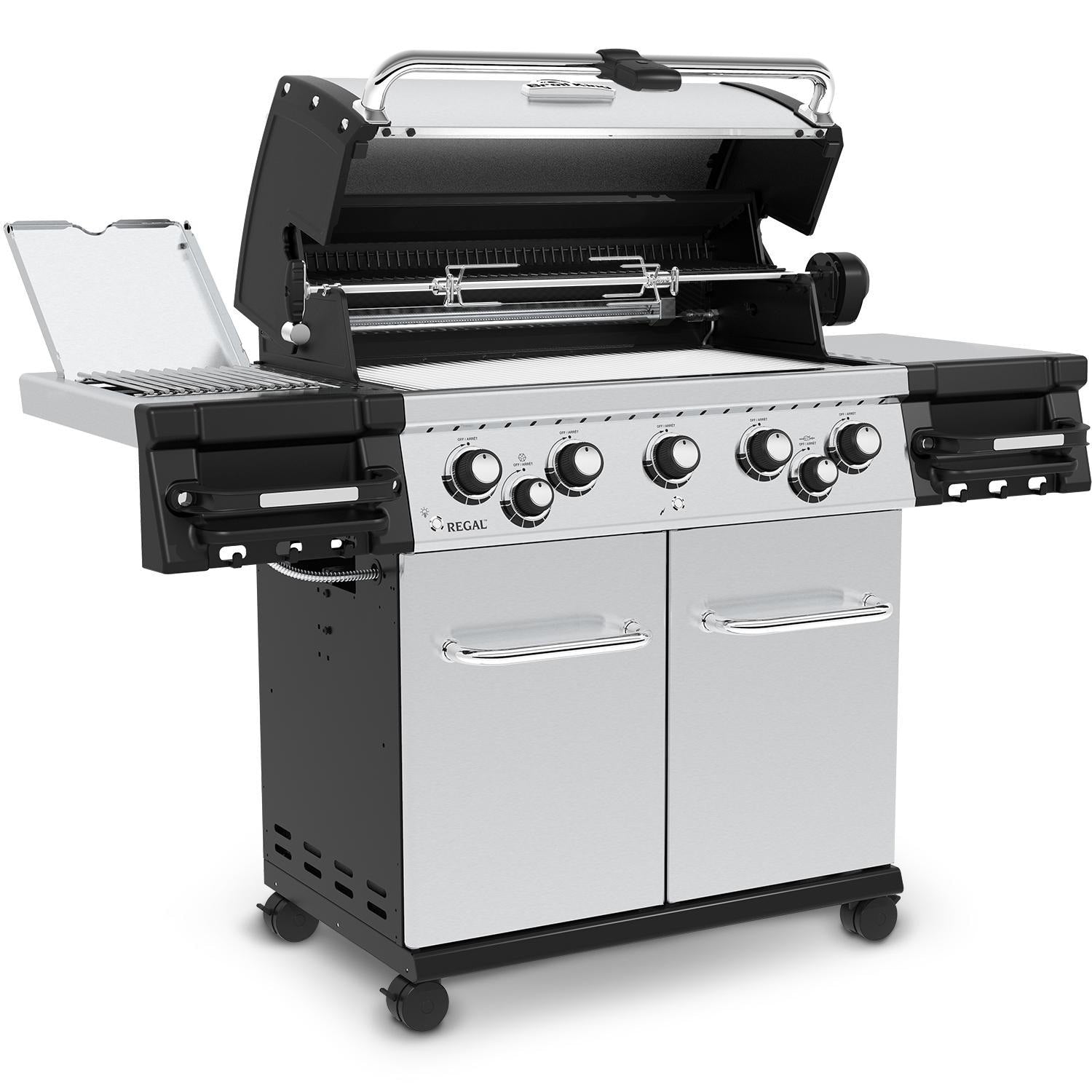 Broil King Regal S 590 PRO IR 5-Burner Natural Gas Grill With Rotisserie & Infrared Side Burner - Stainless Steel - 958947 - Image 6