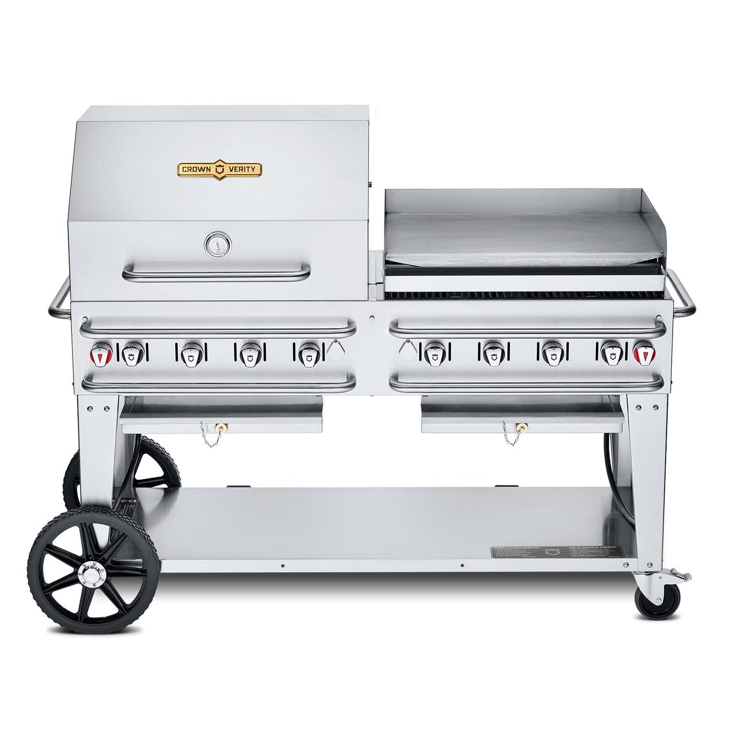 Crown Verity 60-Inch Single Inlet (Bulk Tanks Only) Rental Propane Grill Dome & Griddle Package - CV-RCB-60RGP-SI-BULK - Image 1
