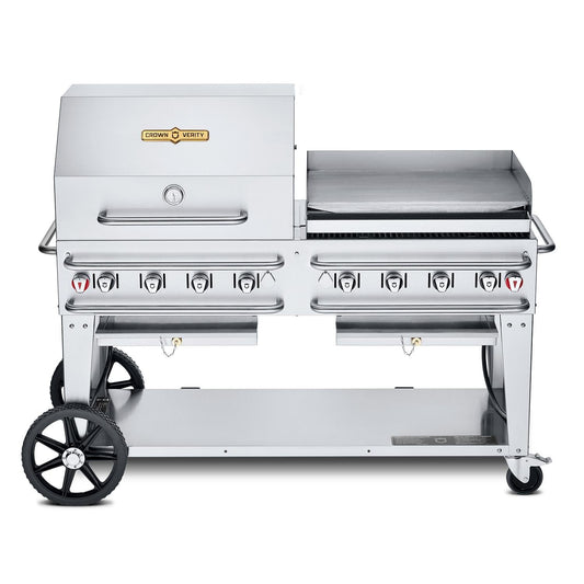 Crown Verity 60-Inch Single Inlet (Bulk Tanks Only) Rental Propane Grill Dome & Griddle Package - CV-RCB-60RGP-SI-BULK - Image 1