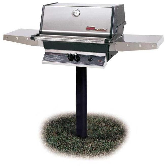 MHP TJK2 Natural Gas Grill With SearMagic Grids On In-Ground Post - Image 1