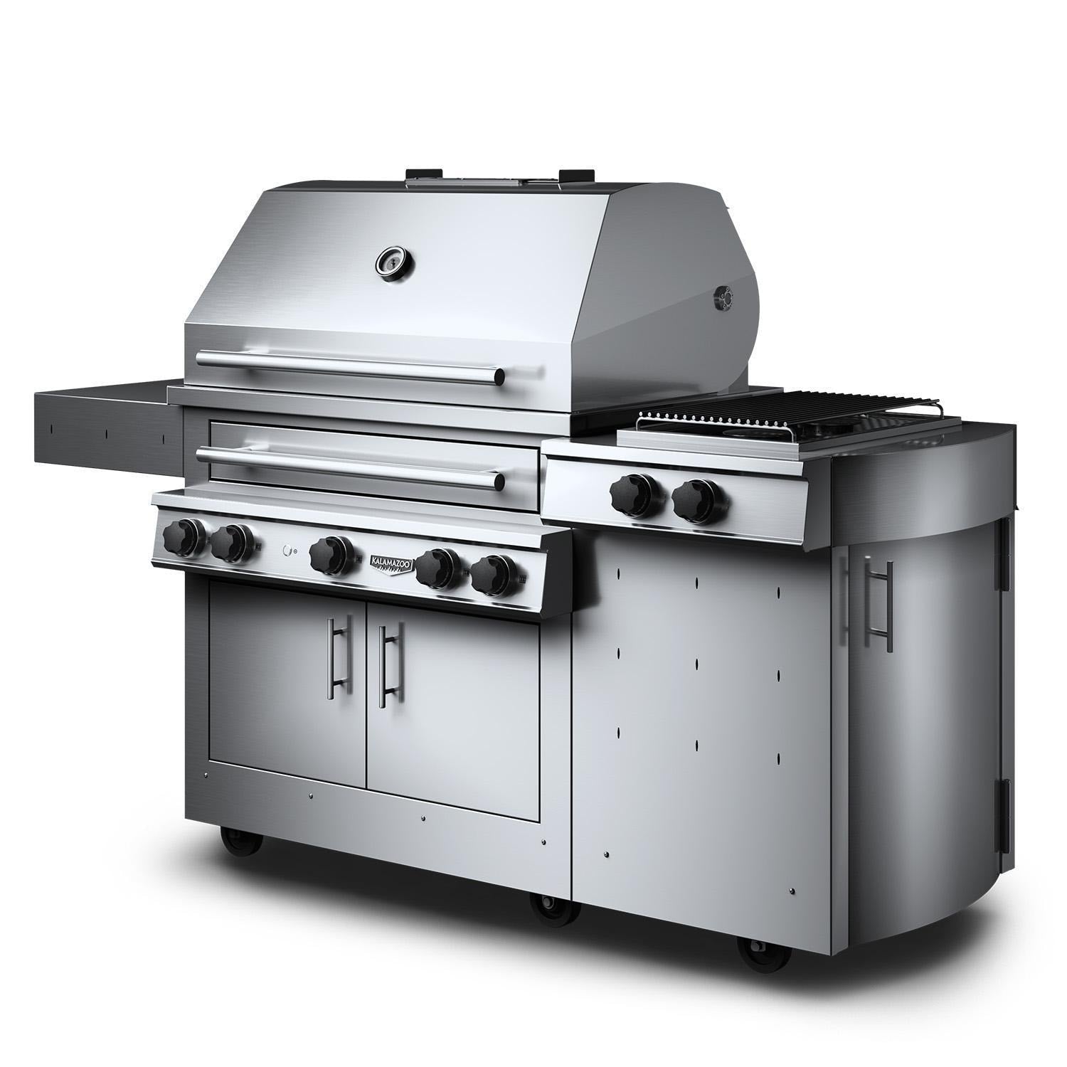 Kalamazoo K750HS Hybrid Fire Three Burner Marine Grade Freestanding Natural Gas Grill W/ Meat, Vegetable, & Fish Grill Surface Grates - Image 2