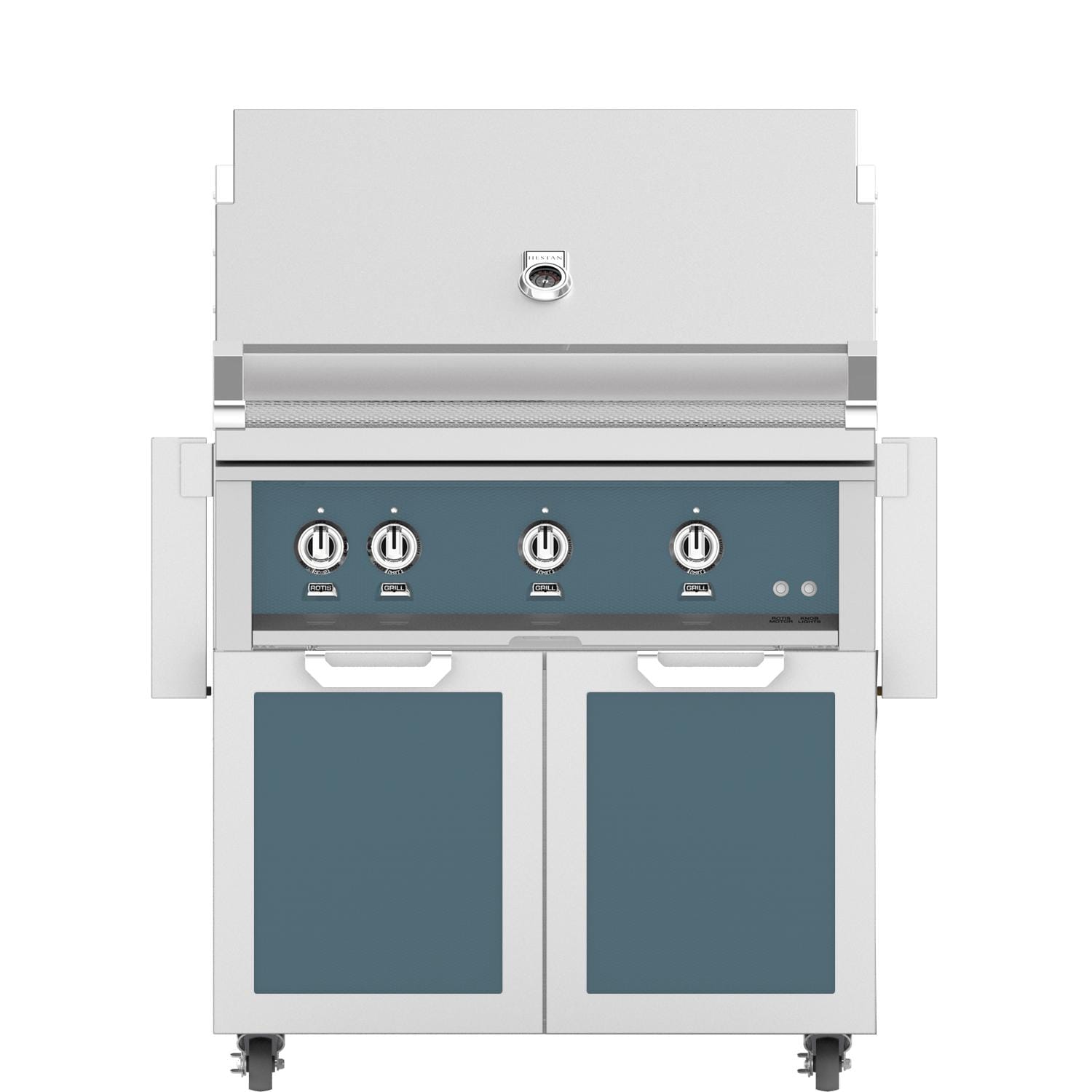 Hestan 36-in Propane Grill w/ Sear Burner & Rotisserie On Double Door Tower Cart - Pacific Fog - Image 1