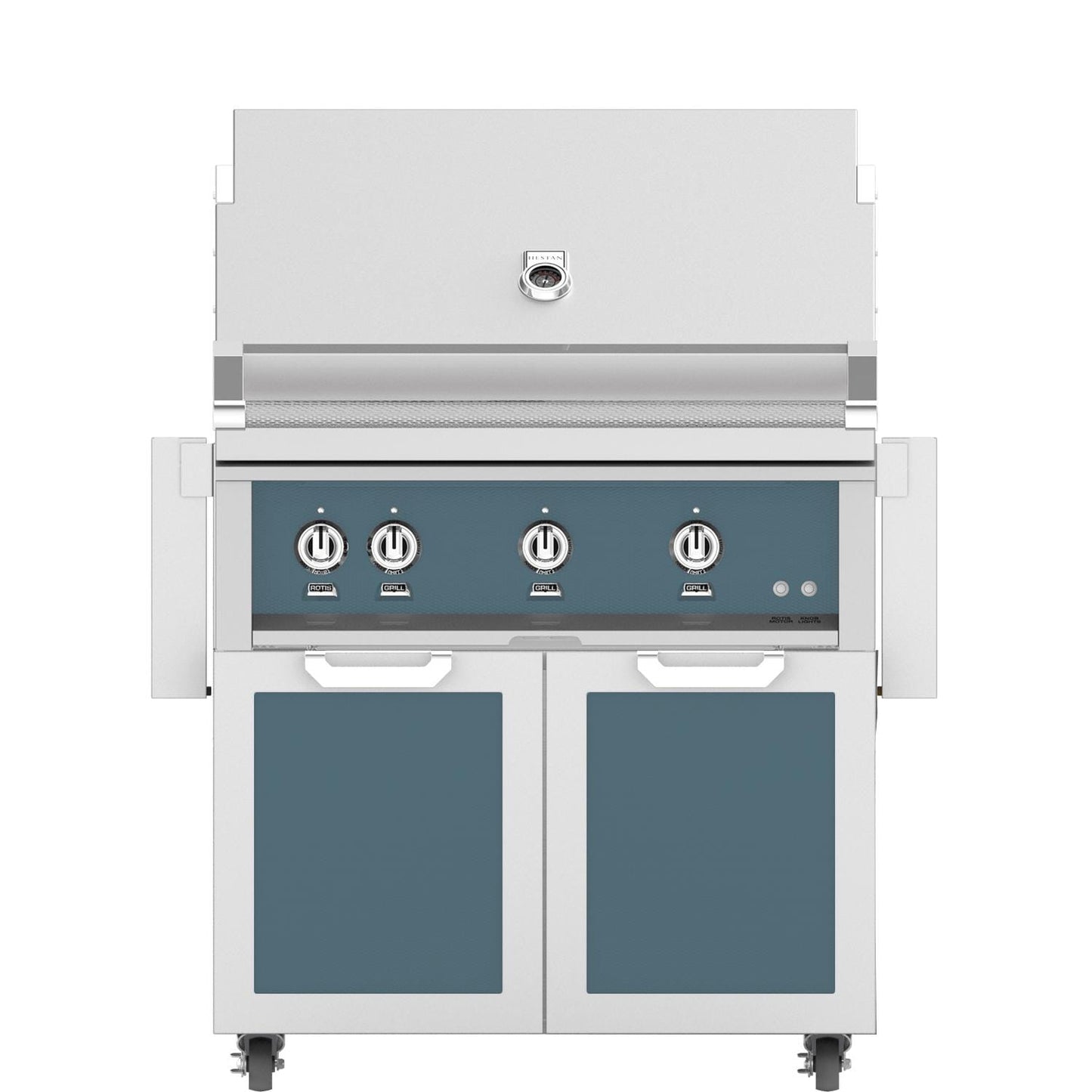 Hestan 36-Inch Natural Gas Grill W/ Sear Burner & Rotisserie On Double Door Tower Cart - Pacific Fog - GMBR36-NG-GG - Image 1