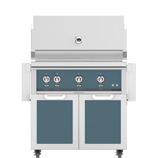 Hestan 36-Inch Natural Gas Grill W/ Sear Burner & Rotisserie On Double Door Tower Cart - Pacific Fog - GMBR36-NG-GG - Image 1