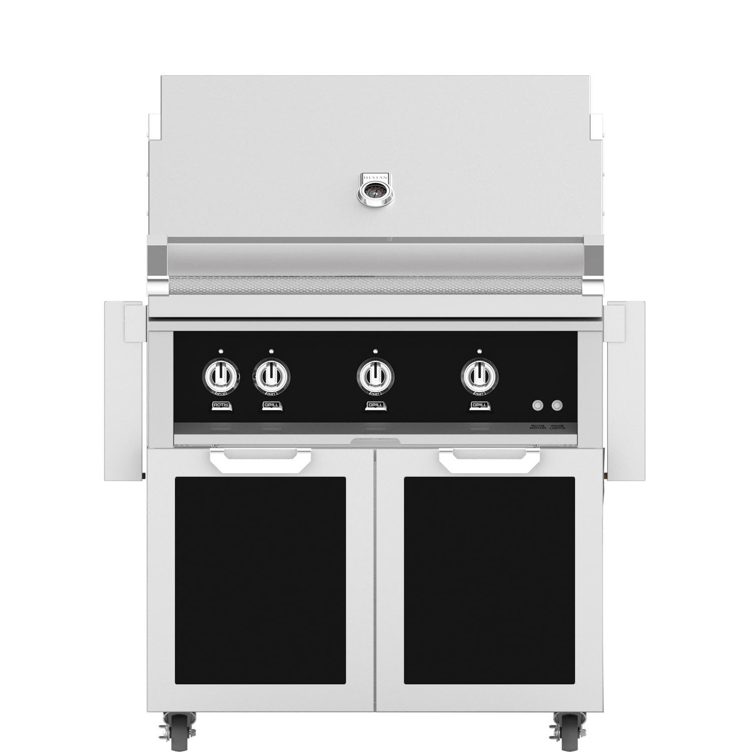 Hestan 36-Inch Propane Gas Grill W/ Sear Burner & Rotisserie On Double Door Tower Cart - Stealth - GMBR36-LP-BK - Image 1