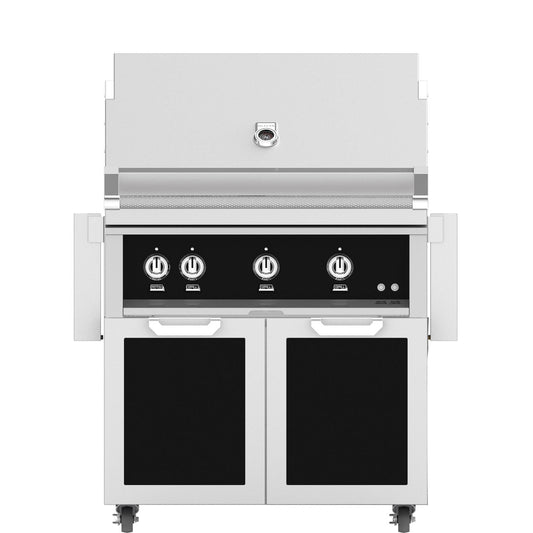 Hestan 36-Inch Propane Gas Grill W/ Sear Burner & Rotisserie On Double Door Tower Cart - Stealth - GMBR36-LP-BK - Image 1