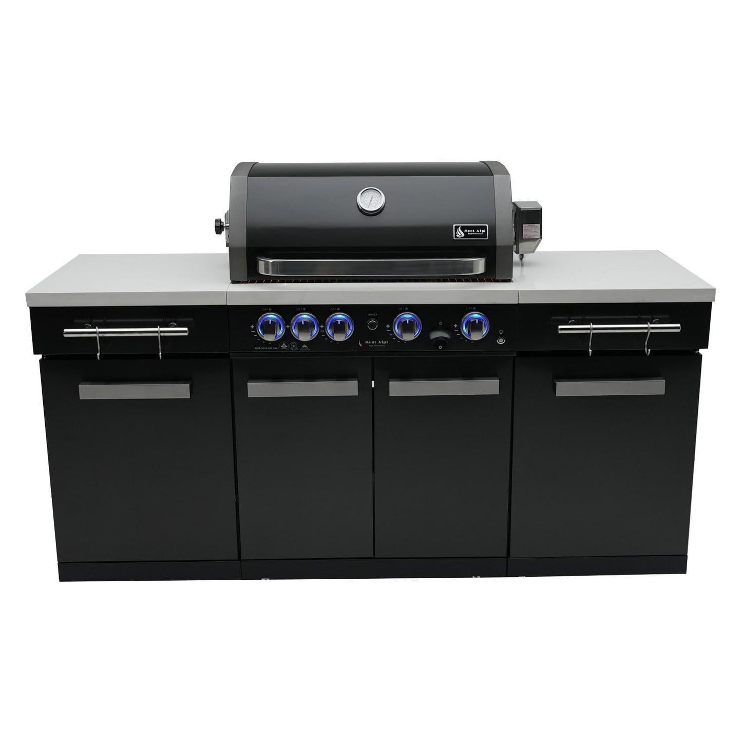 Mont Alpi Compact Series 6 Ft Natural Gas Outdoor Kitchen Island in Black Stainless Steel - MA-957 - Image 1