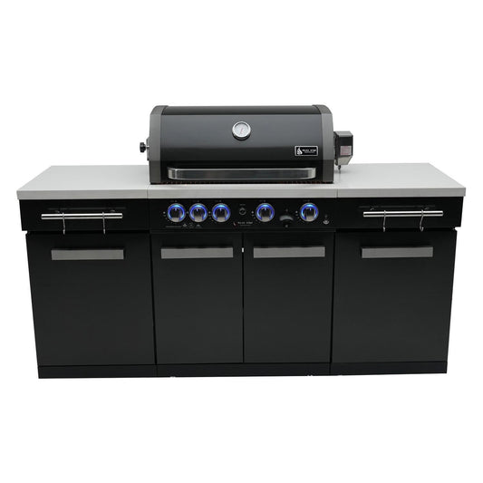 Mont Alpi Compact Series 6 Ft Natural Gas Outdoor Kitchen Island in Black Stainless Steel - MA-957 - Image 1