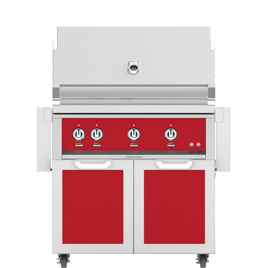 Hestan 36-Inch Propane Gas Grill W/ Sear Burner & Rotisserie On Double Door Tower Cart - Matador - GMBR36-LP-RD - Image 1