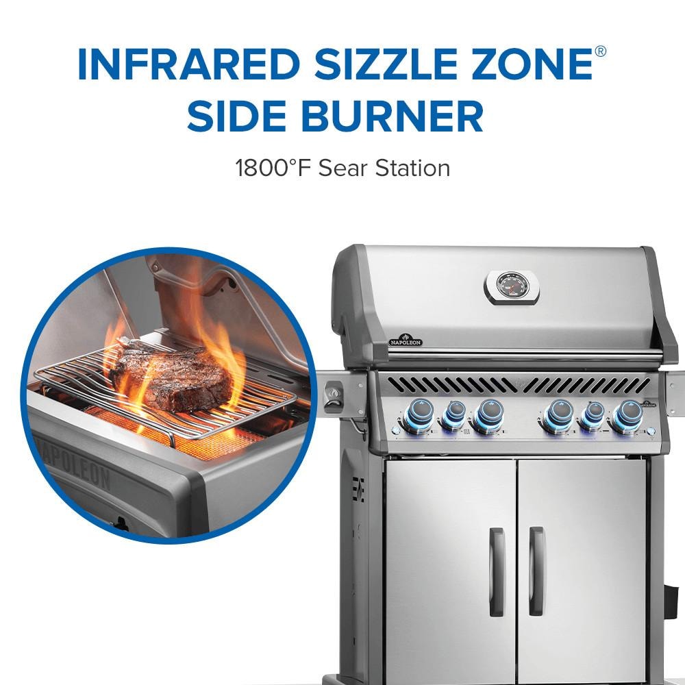 Napoleon Rogue PRO-S 525 4-Burner Propane Grill w/ Side Burner & SafetyGlow - RPS525RSIBPSS-2 - Image 5