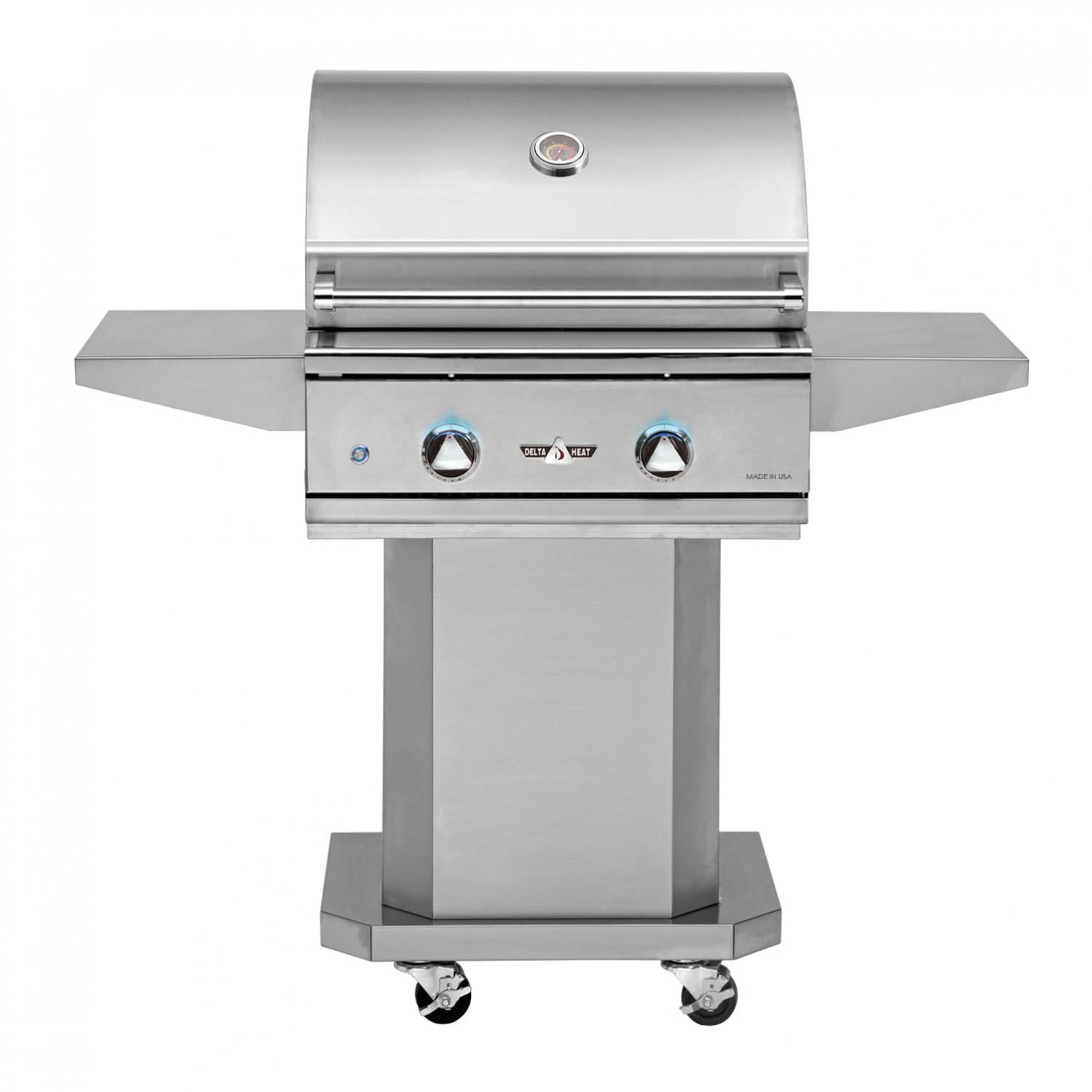 Delta Heat 26-Inch 2-Burner Propane Gas Grill On Pedestal Cart - Image 1