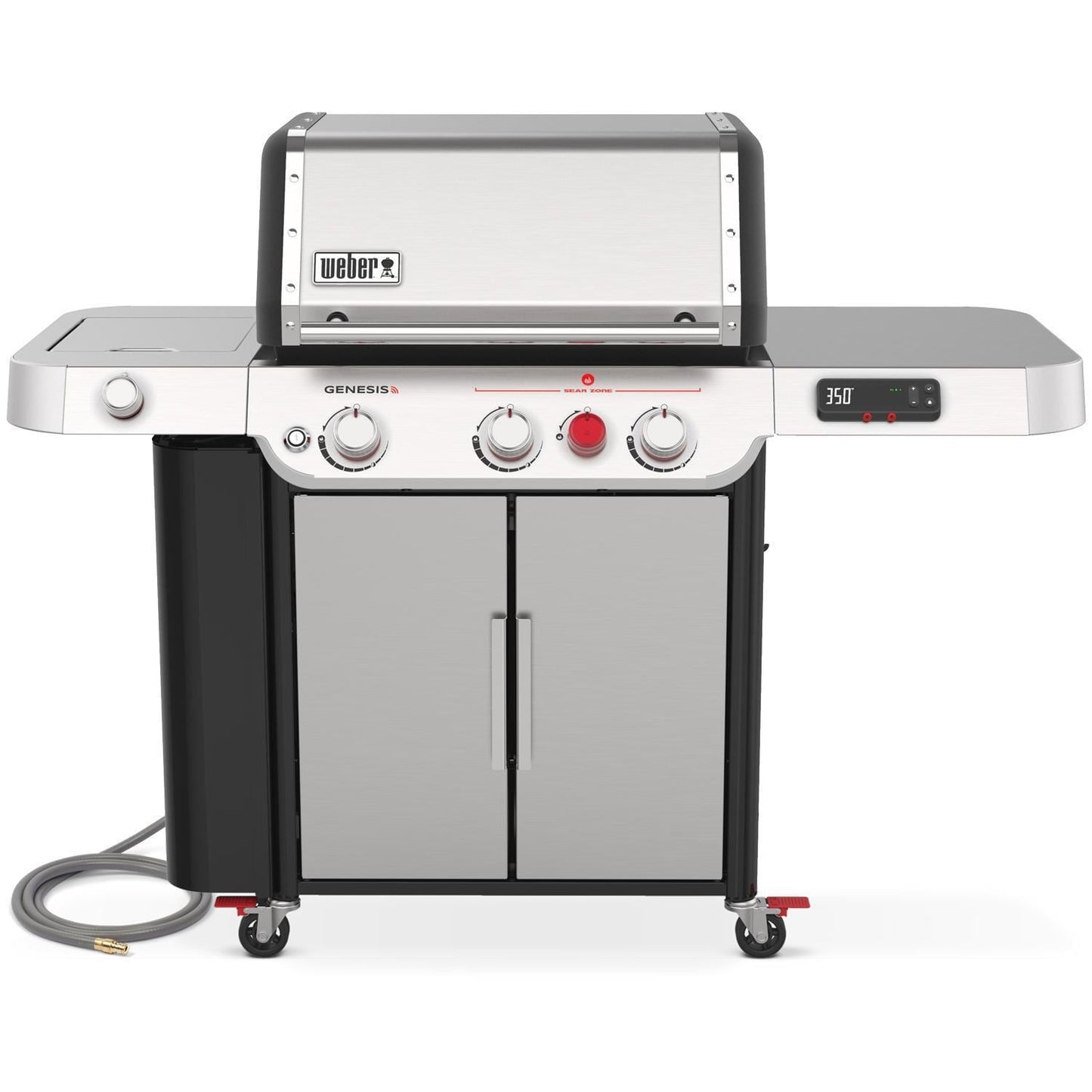 Weber Genesis SX-335 Natural Gas Smart Grill w/ Sear Zone & Side Burner - Stainless Steel - 37600001 - Image 1