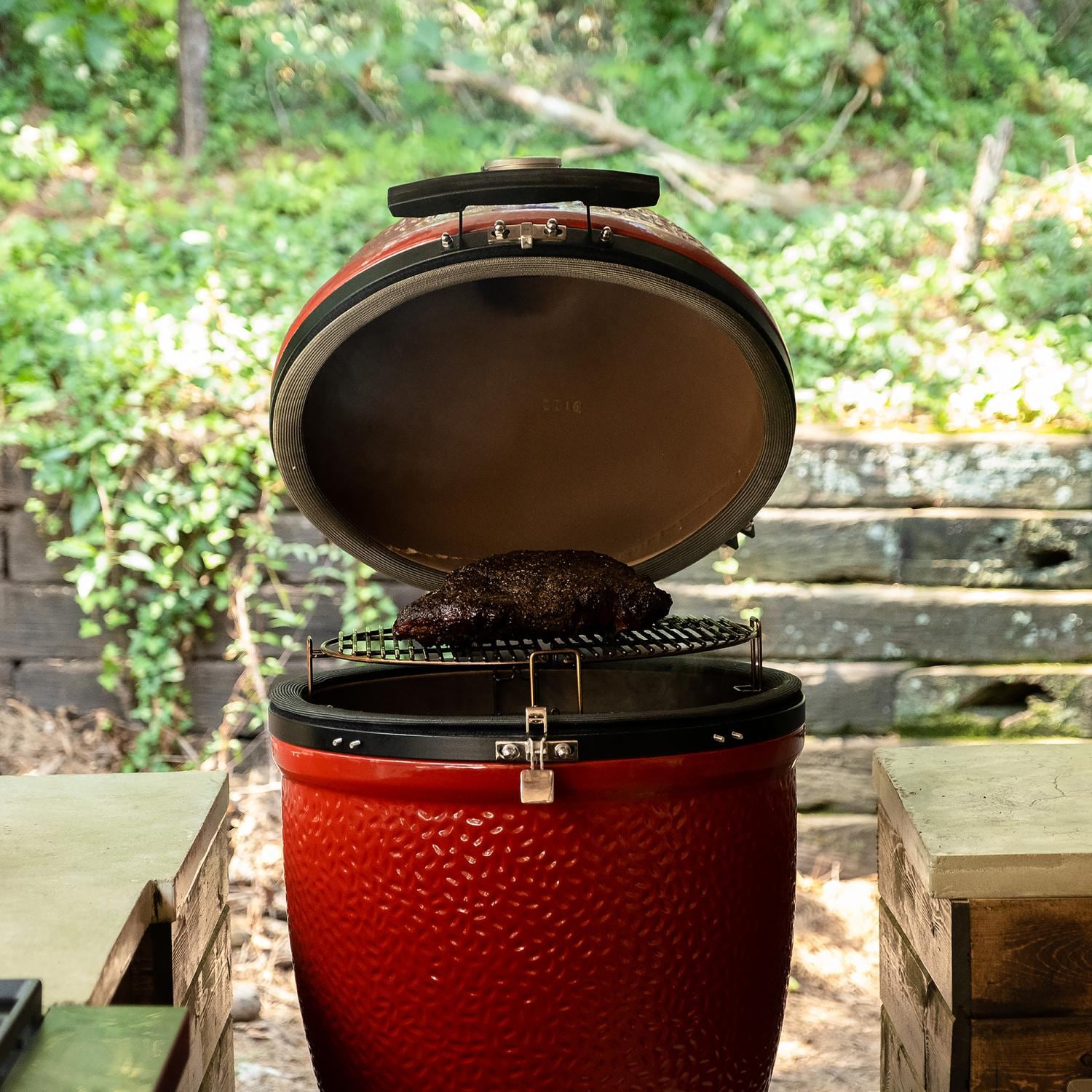 Kamado Joe Classic Joe III Standalone 18-inch Charcoal Grill in Red, Grill Gripper, and Ash Tool - KJ15040721 - Image 10