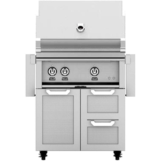Hestan 30-in Propane Grill w/ Rotisserie On Double Drawer & Door Tower Cart - Steeletto - Image 1