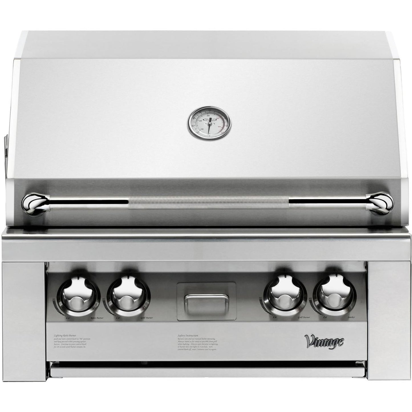 Vintage 30 Inch Stainless Steel Liquid Propane Gas Built-In Grill - VBQ30G-L - Image 1