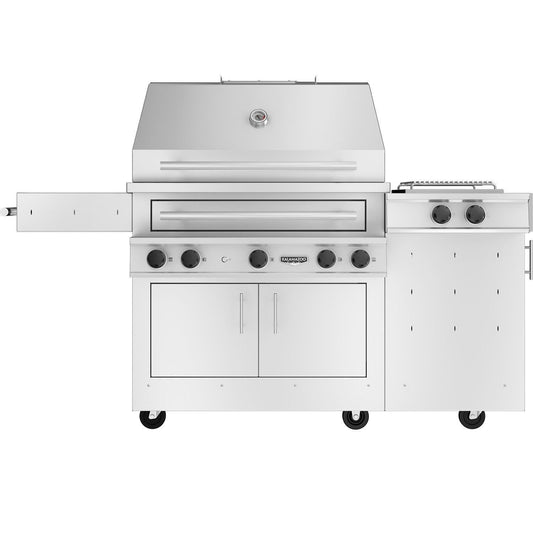 Kalamazoo K750HS Hybrid Fire Three Burner Marine Grade Freestanding Natural Gas Grill W/ Meat, Vegetable, & Fish Grill Surface Grates - Image 1