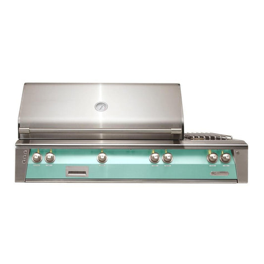 Alfresco ALXE 56-Inch Built-In Natural Gas Deluxe Grill With Sear Zone, Rotisserie, And Side Burner in Light Green - ALXE-56SZ-NG-S6027 - Image 1