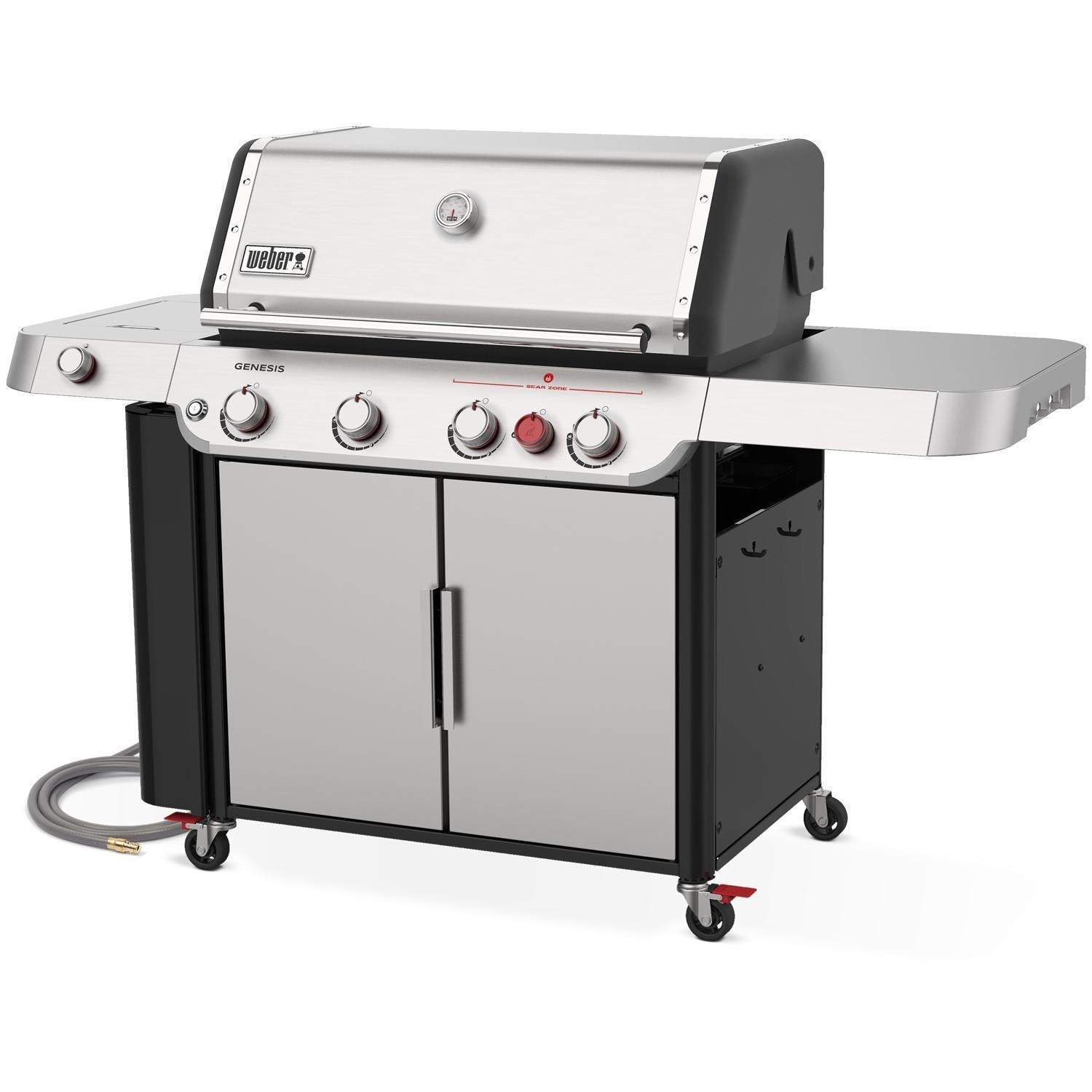 Weber Genesis S-435 Natural Gas Grill w/ Sear Zone & Side Burner - Stainless Steel - 38400001 - Image 4