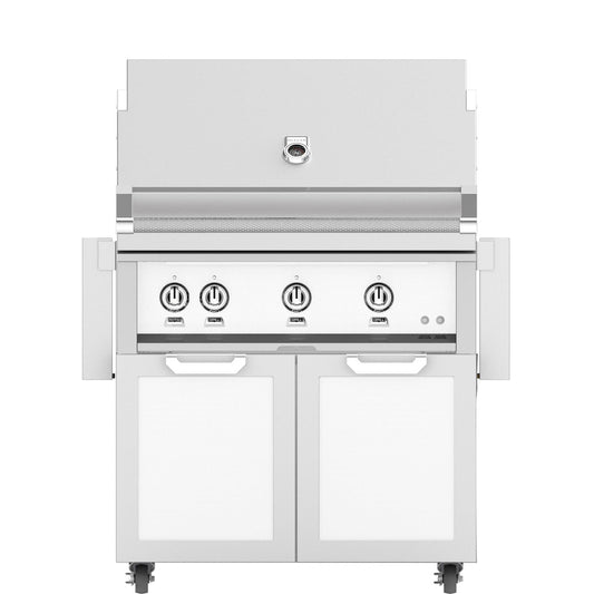 Hestan 36-Inch Natural Gas Grill W/ Sear Burner & Rotisserie On Double Door Tower Cart - Froth - GMBR36-NG-WH - Image 1
