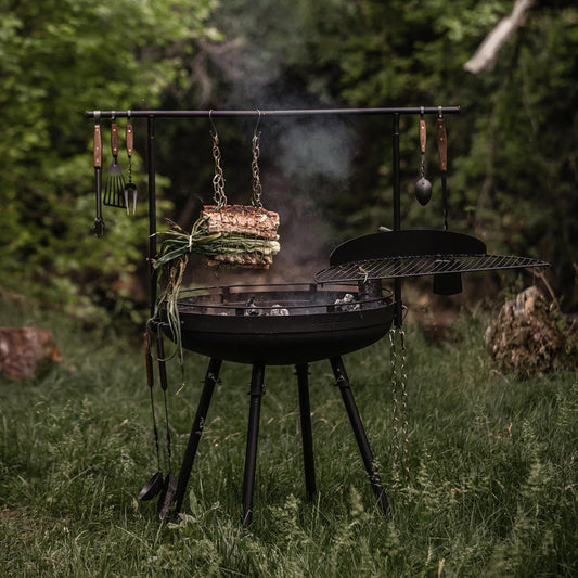 Barebones Living Cowboy 30-Inch Fire Pit Grill w/ Adjustable Grill Grate - CKW-450 - Image 1