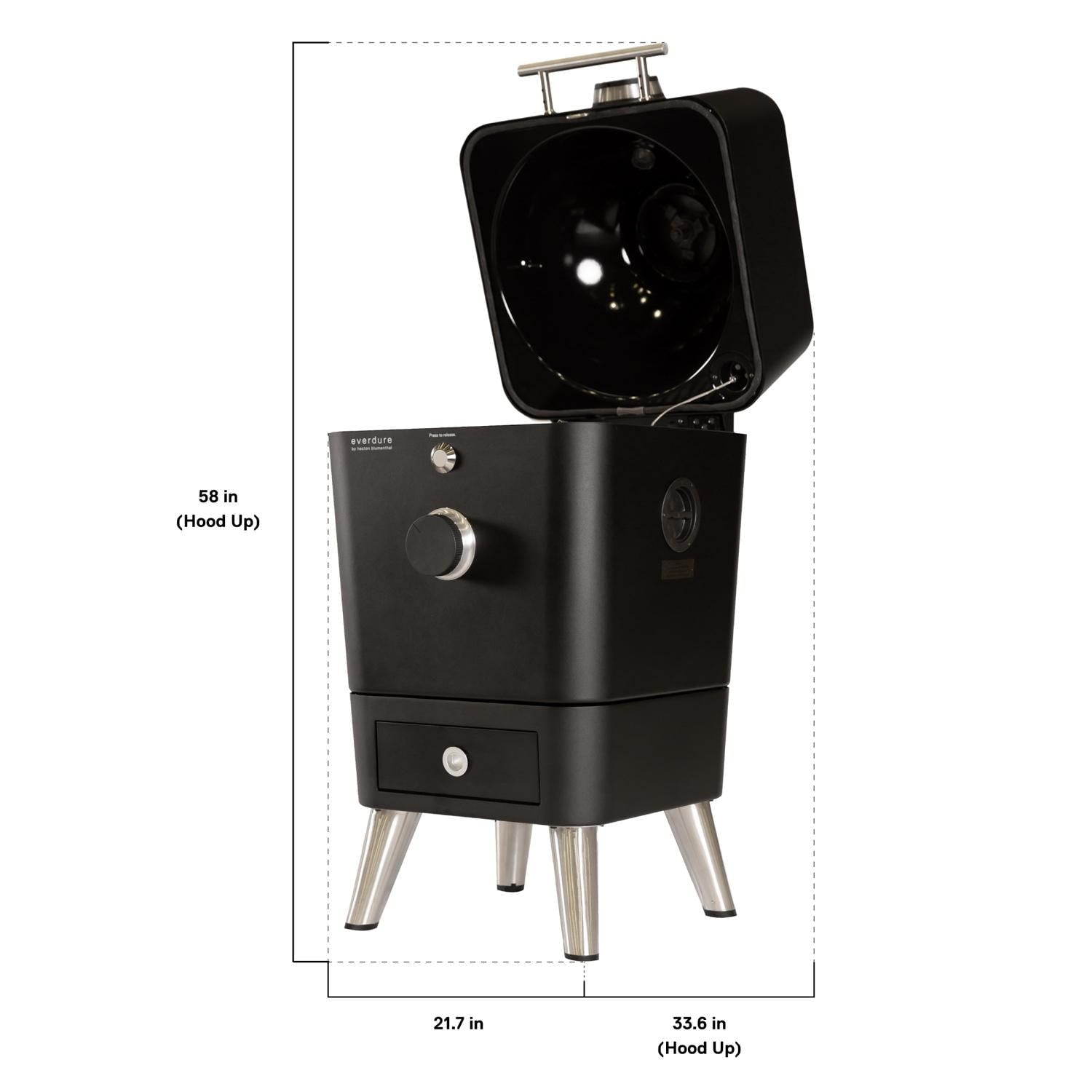 Everdure 4K 21-in Charcoal Grill & Smoker - Black - HBCE4KBUS - Image 4