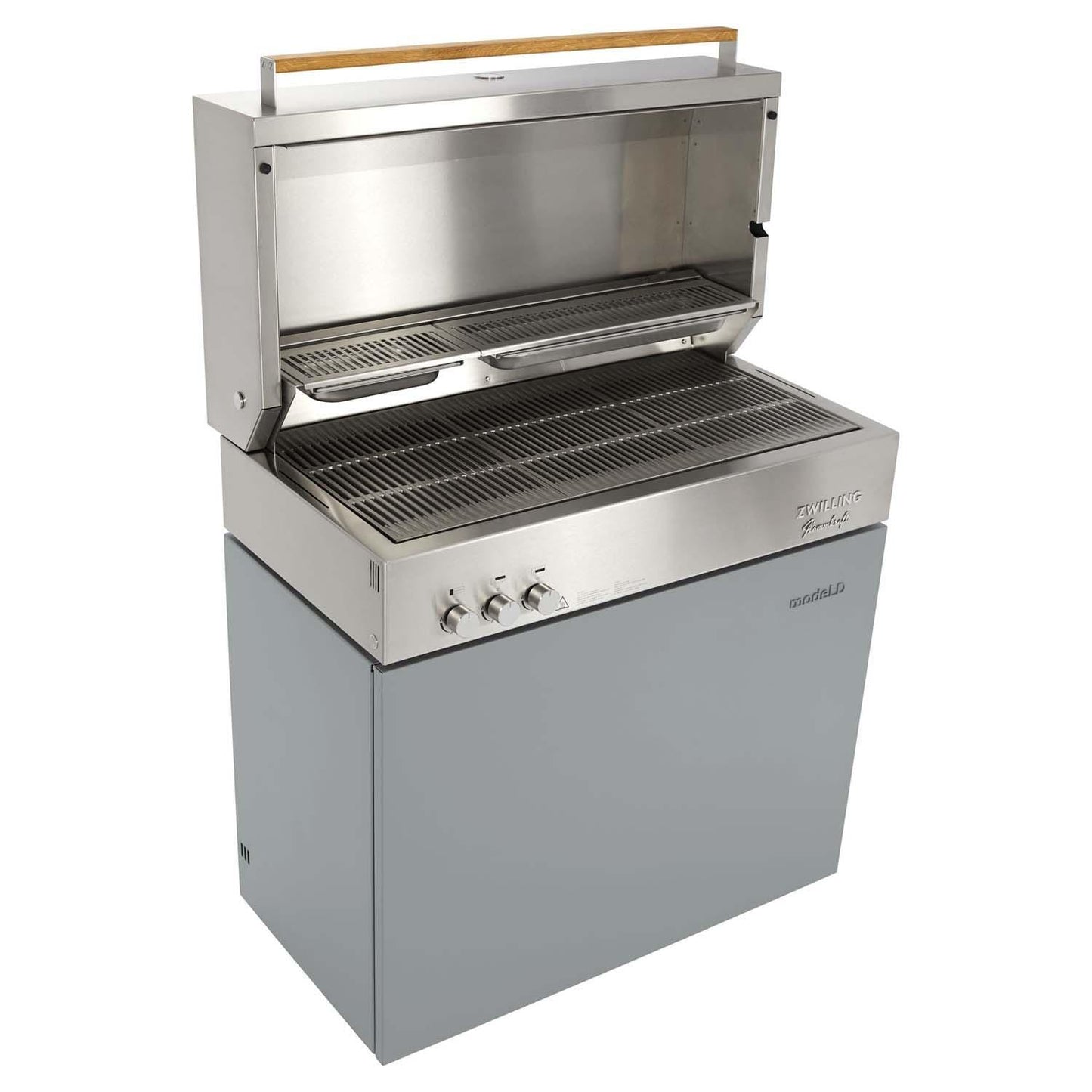 Flammkraft Model D Freestanding Grill & Model M Prep Center Module - Light Grey - 1029485