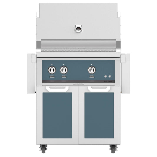 Hestan 30-in Propane Grill w/ Sear Burner & Rotisserie On Double Door Tower Cart - Pacific Fog - Image 1