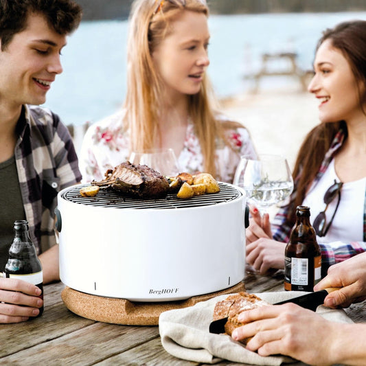 BergHOFF Leo Portable Tabletop BBQ Grill W/ Heat Resistant Base White - 2415600 - Image 1