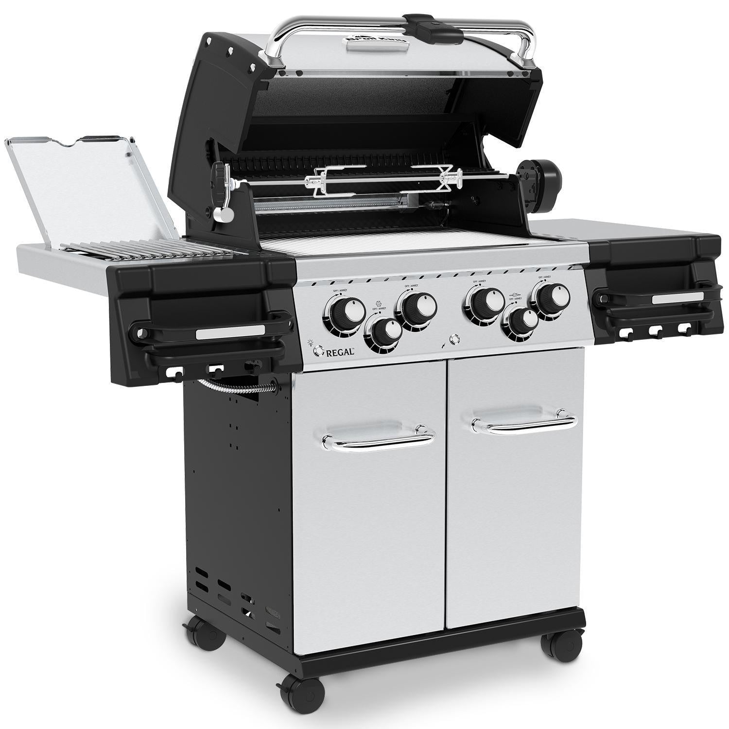 Broil King Regal S 490 PRO IR 4-Burner Natural Gas Grill With Rotisserie & Infrared Side Burner - Stainless Steel - 956947 - Image 8