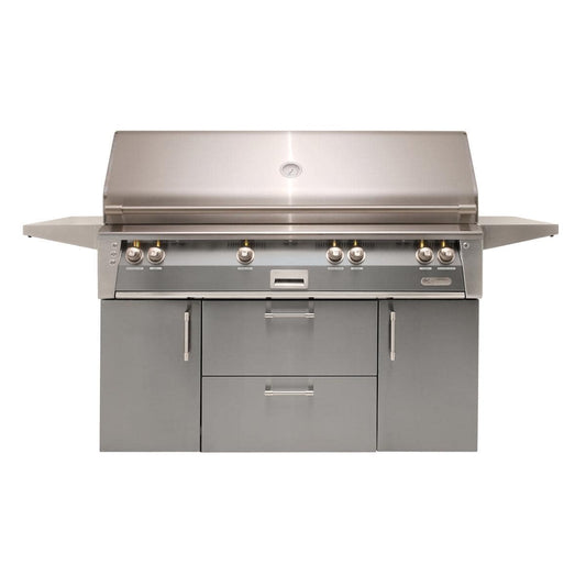 Alfresco ALXE 56-Inch Freestanding Natural Gas All Grill With Sear Zone And Rotisserie in Signal Gray - ALXE-56BFGC-NG-S7004 - Image 1