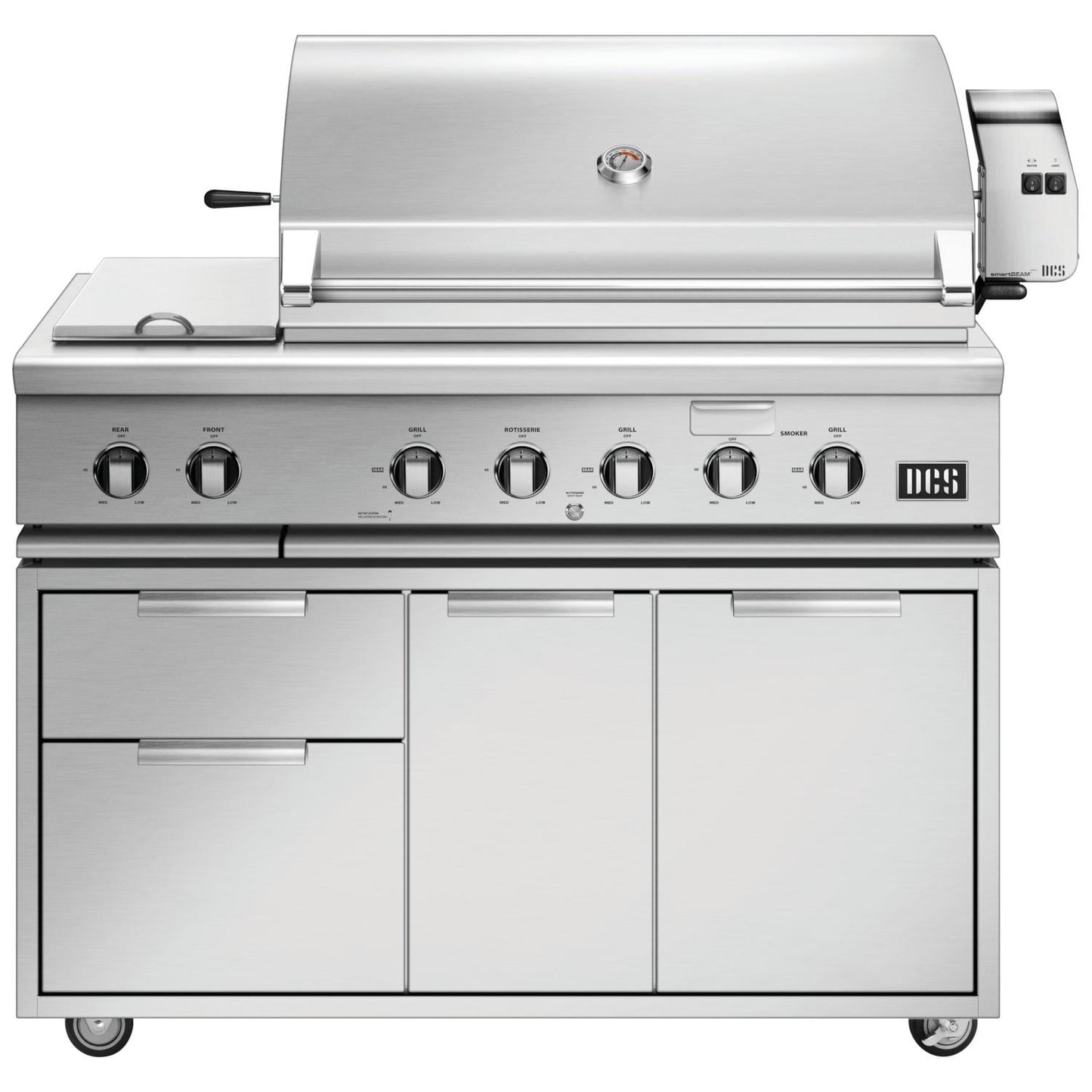 DCS Series 7 48-in Natural Gas Grill With Double Side Burner & Rotisserie On DCS CAD Cart - Image 1