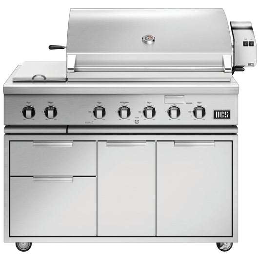 DCS Series 7 48-in Natural Gas Grill With Double Side Burner & Rotisserie On DCS CAD Cart - Image 1