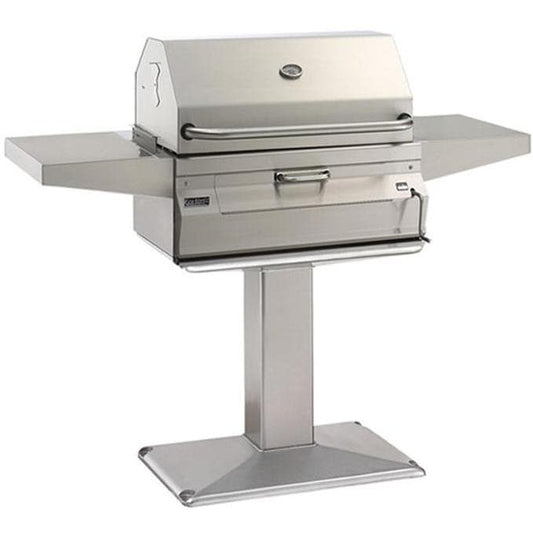 Fire Magic Legacy 24-Inch Smoker Charcoal Grill On Patio Post - 22-SC01C-P6 - Image 1