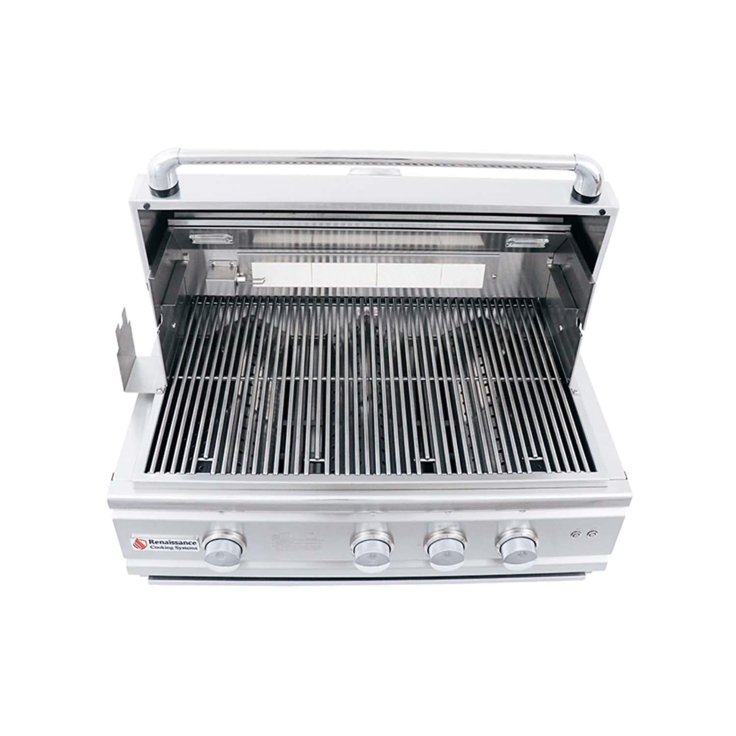 RCS Cutlass Pro 30 Inch Built-In Natural Gas Grill w/ Ceramic Briquette Tray Flame Tamers - RON30B - Image 14