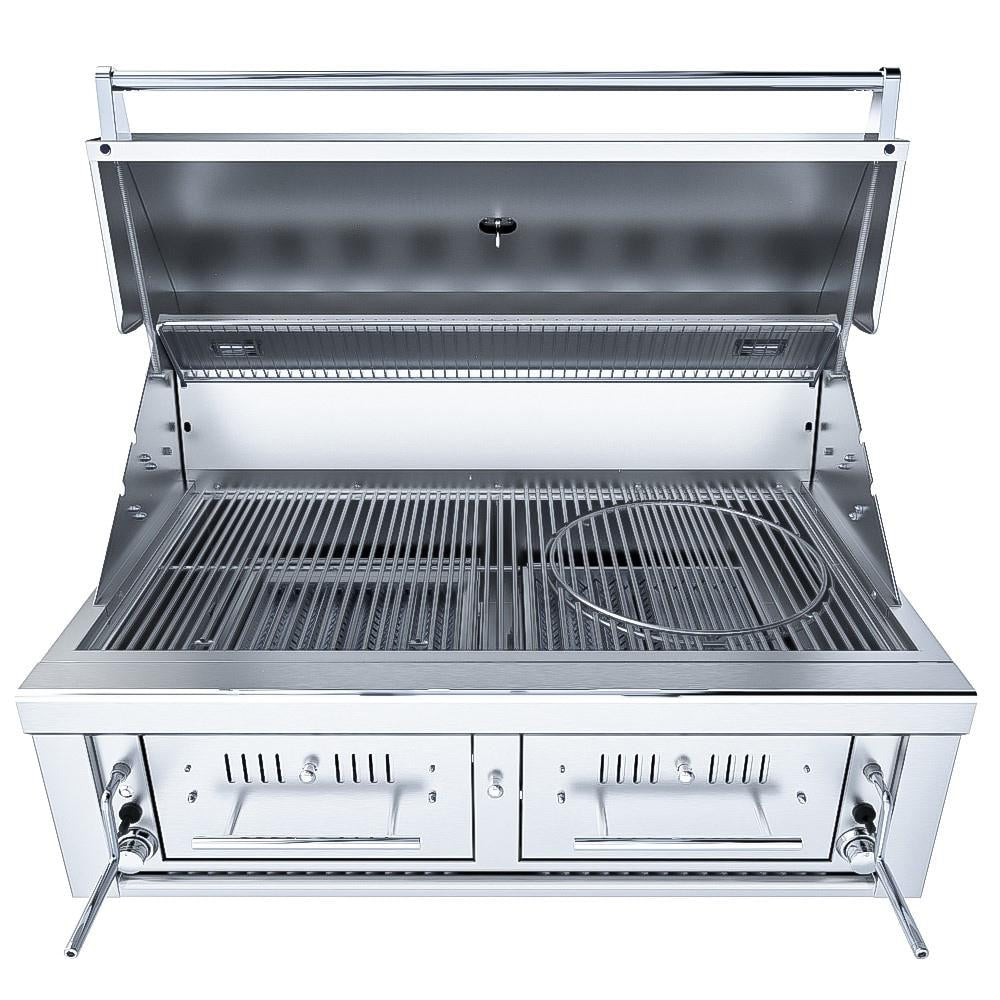 Sunstone Series 42 Inch Natural Gas Hybrid Dual Zone Charcoal/Wood Burning Grill - EMCHDZ42-NG - Image 2