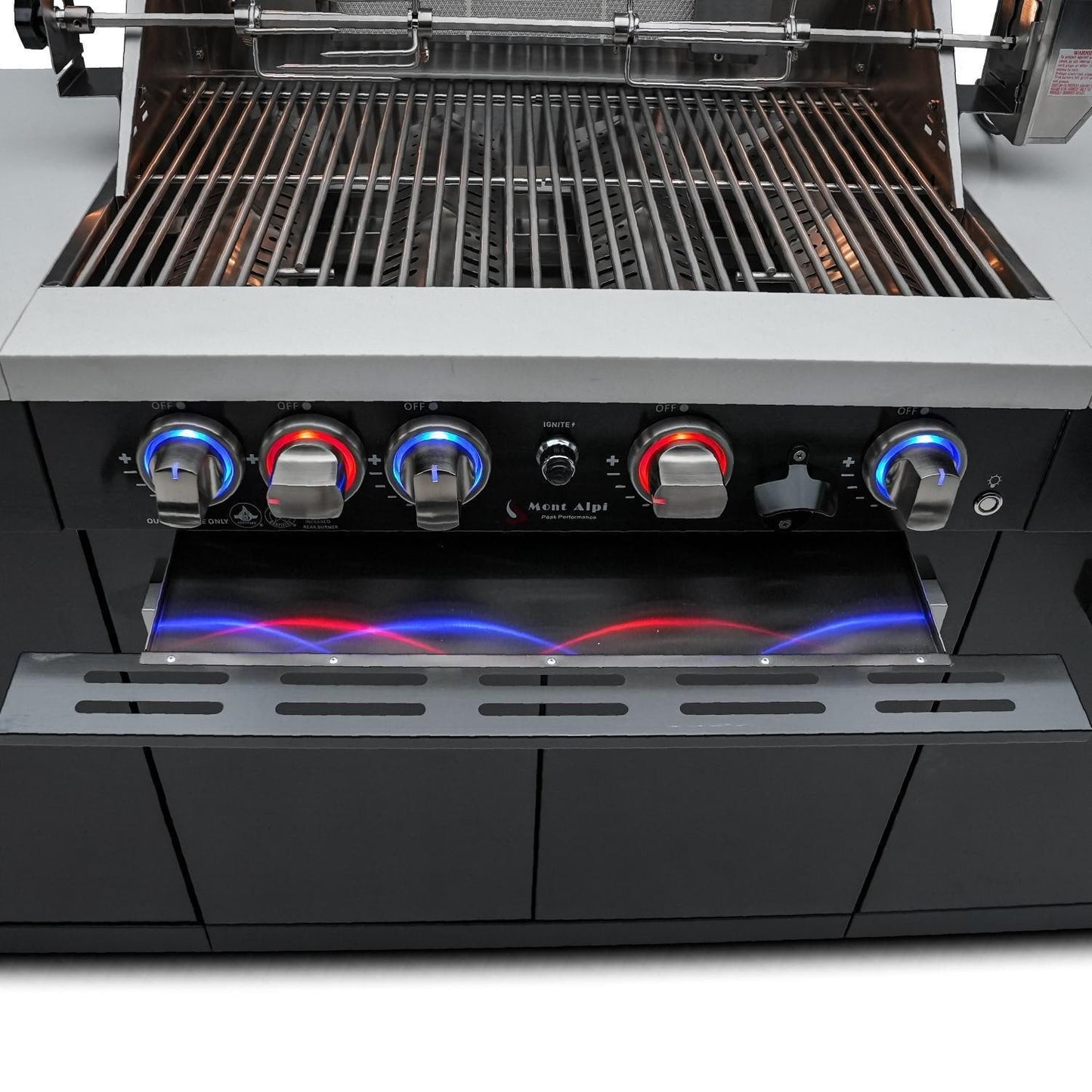 Mont Alpi Compact Series 6 Ft Natural Gas Outdoor Kitchen Island in Black Stainless Steel - MA-957 - Image 9