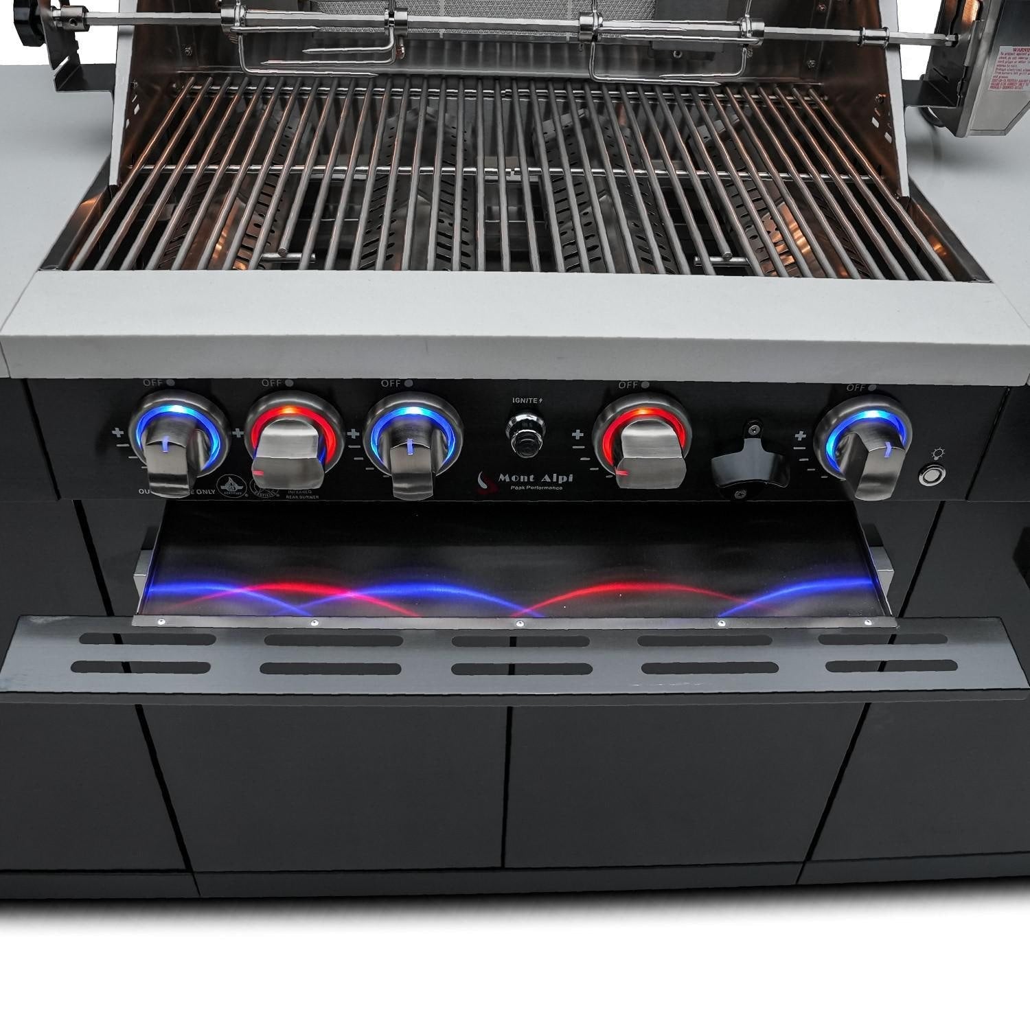 Mont Alpi Compact Series 6 Ft Natural Gas Outdoor Kitchen Island in Black Stainless Steel - MA-957 - Image 9