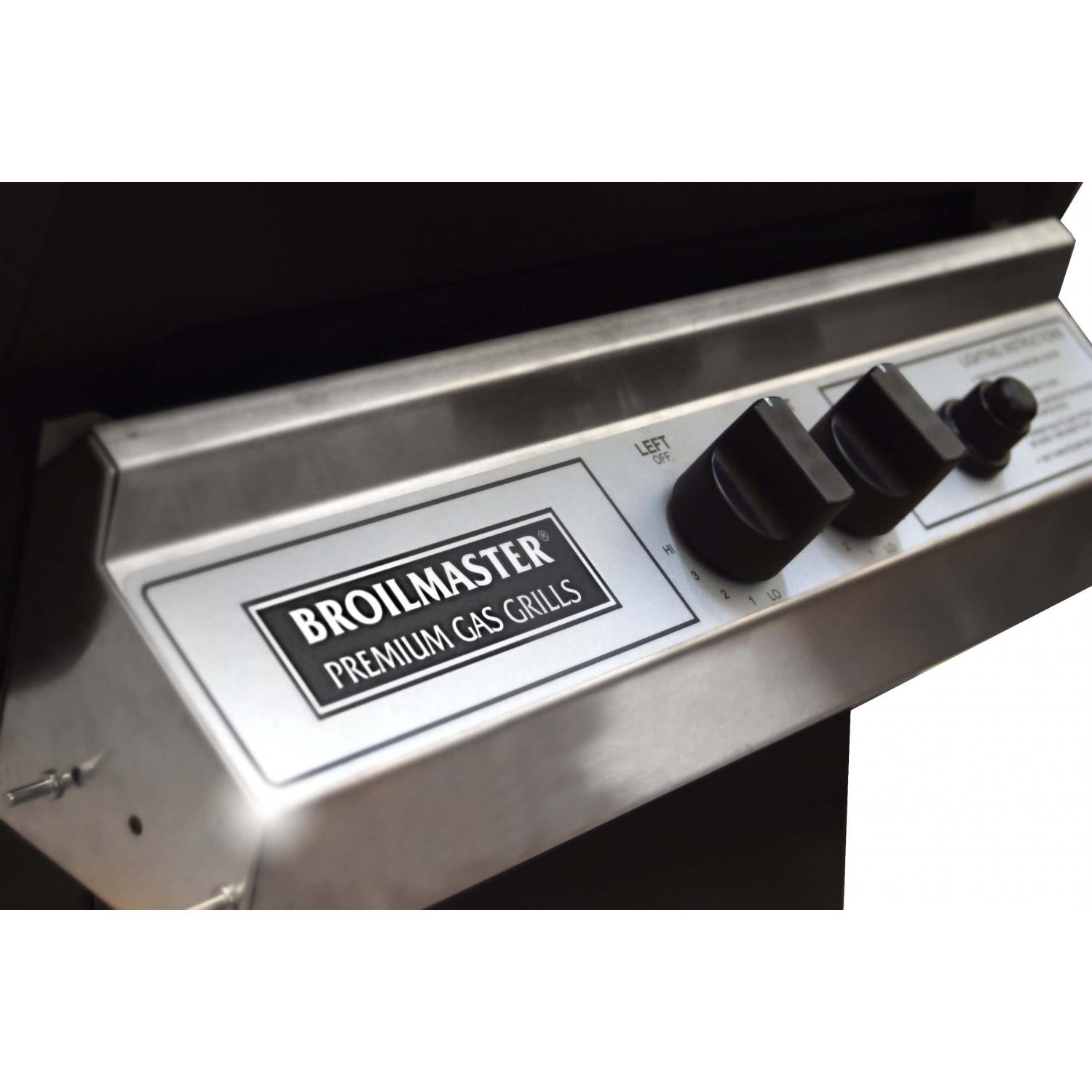 Broilmaster H3 Deluxe Natural Gas Grill On Black Cart With Black Drop Down Side Shelf - Image 7