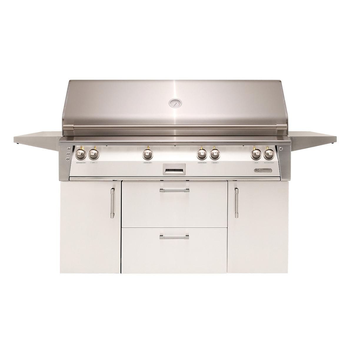 Alfresco ALXE 56-Inch Freestanding Propane All Grill With Sear Zone And Rotisserie in Signal White Gloss - ALXE-56BFGC-LP-S9003 - Image 1