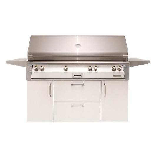 Alfresco ALXE 56-Inch Freestanding Propane All Grill With Sear Zone And Rotisserie in Signal White Gloss - ALXE-56BFGC-LP-S9003 - Image 1