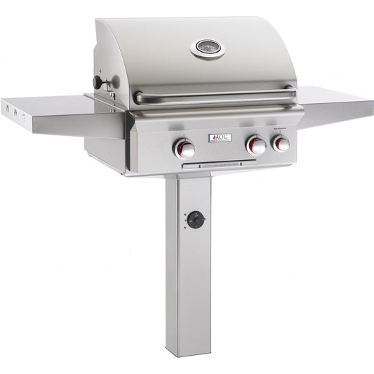 American Outdoor Grill T-Series 24-Inch 2-Burner Natural Gas Grill On In-Ground Post With Rotisserie - 24NGT - Image 1