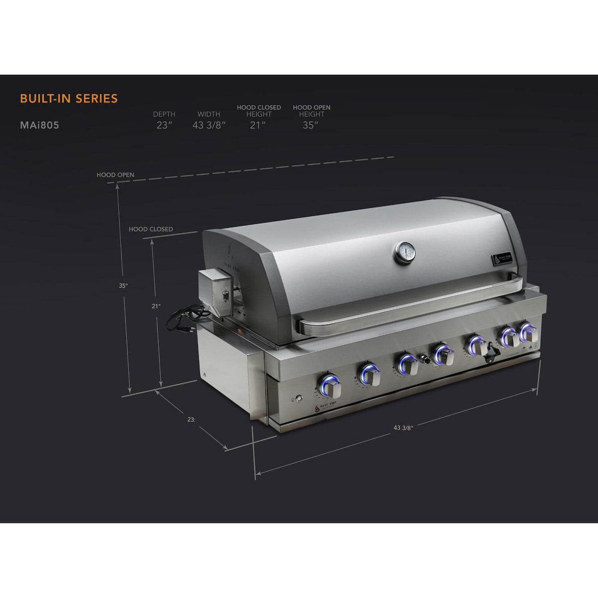 Mont Alpi 805 44-Inch Built-In Propane Gas Grill - MABi805 - Image 16