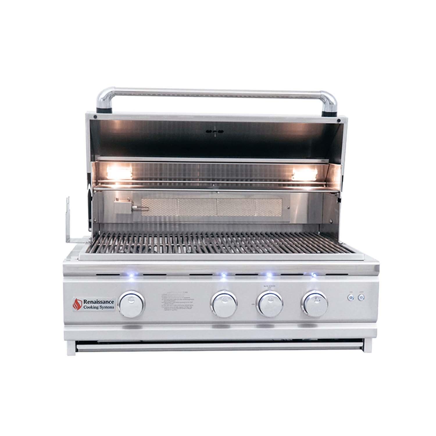 RCS Cutlass Pro 30 Inch Built-In Natural Gas Grill w/ Ceramic Briquette Tray Flame Tamers - RON30B - Image 6