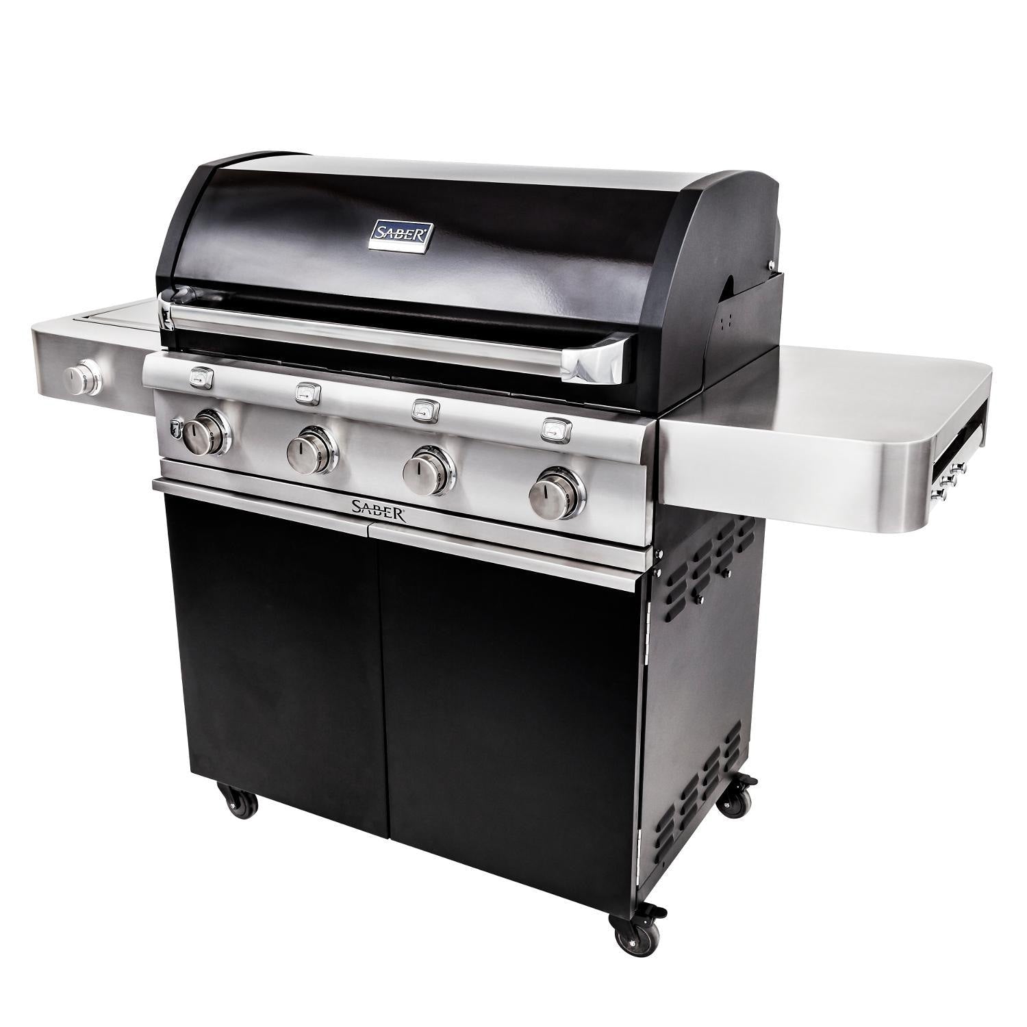 Saber Deluxe Black 670 40-Inch 4-Burner Infrared Propane Gas Grill With Side Burner - R67CC1117 - Image 2