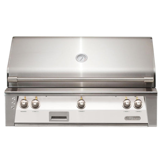 Alfresco ALXE 42-Inch Built-In Natural Gas Grill With Sear Zone And Rotisserie in Signal White Gloss - ALXE-42SZ-NG-S9003 - Image 1