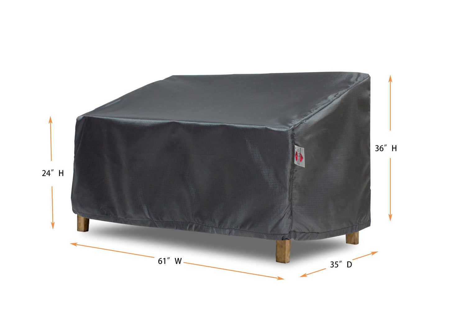 love Large Cover - 62.5" W x 35" D x 24''/36" H - Mercury