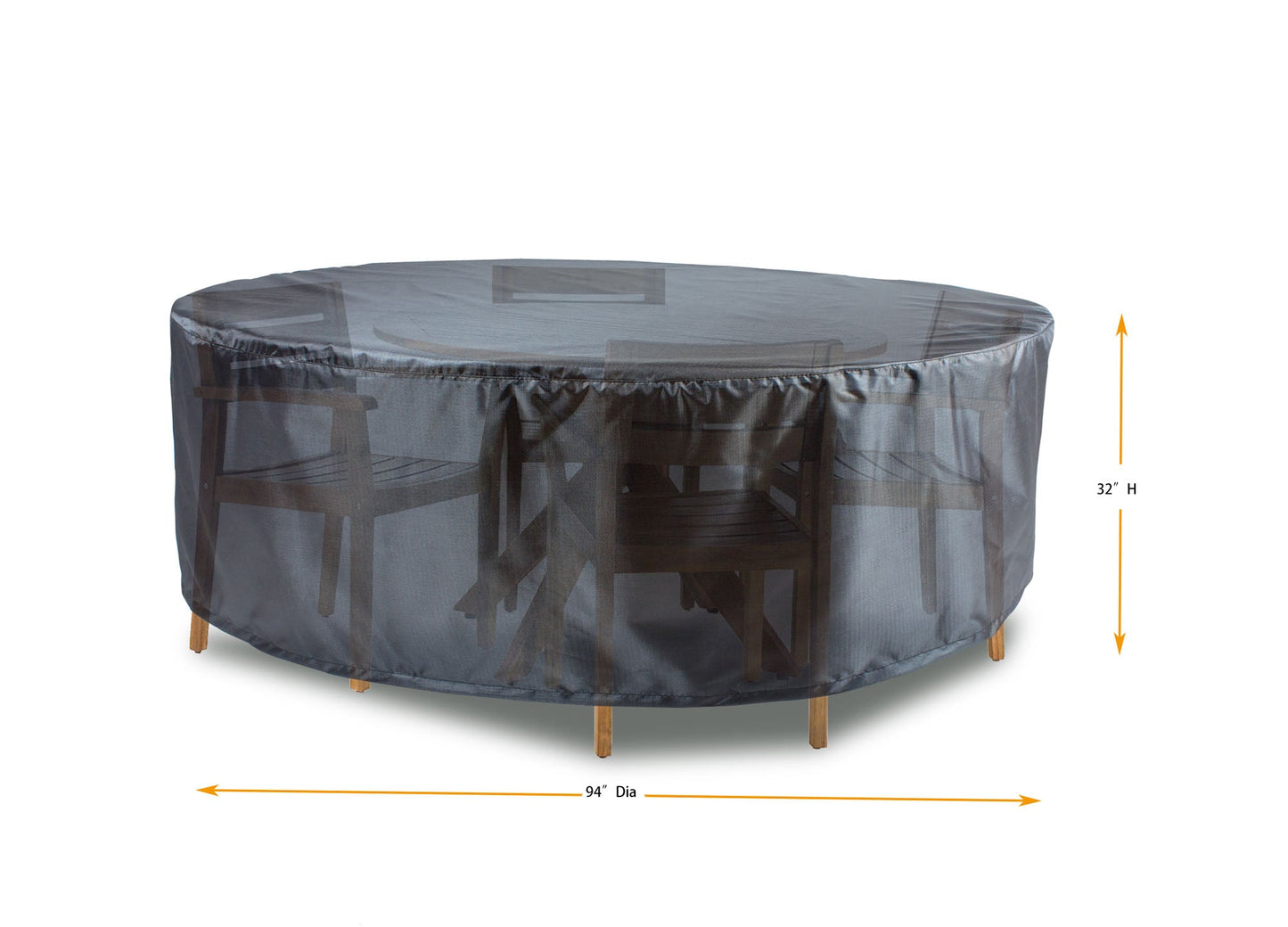 Dining Set Cover Round - 94''Dia x 32"H Gold