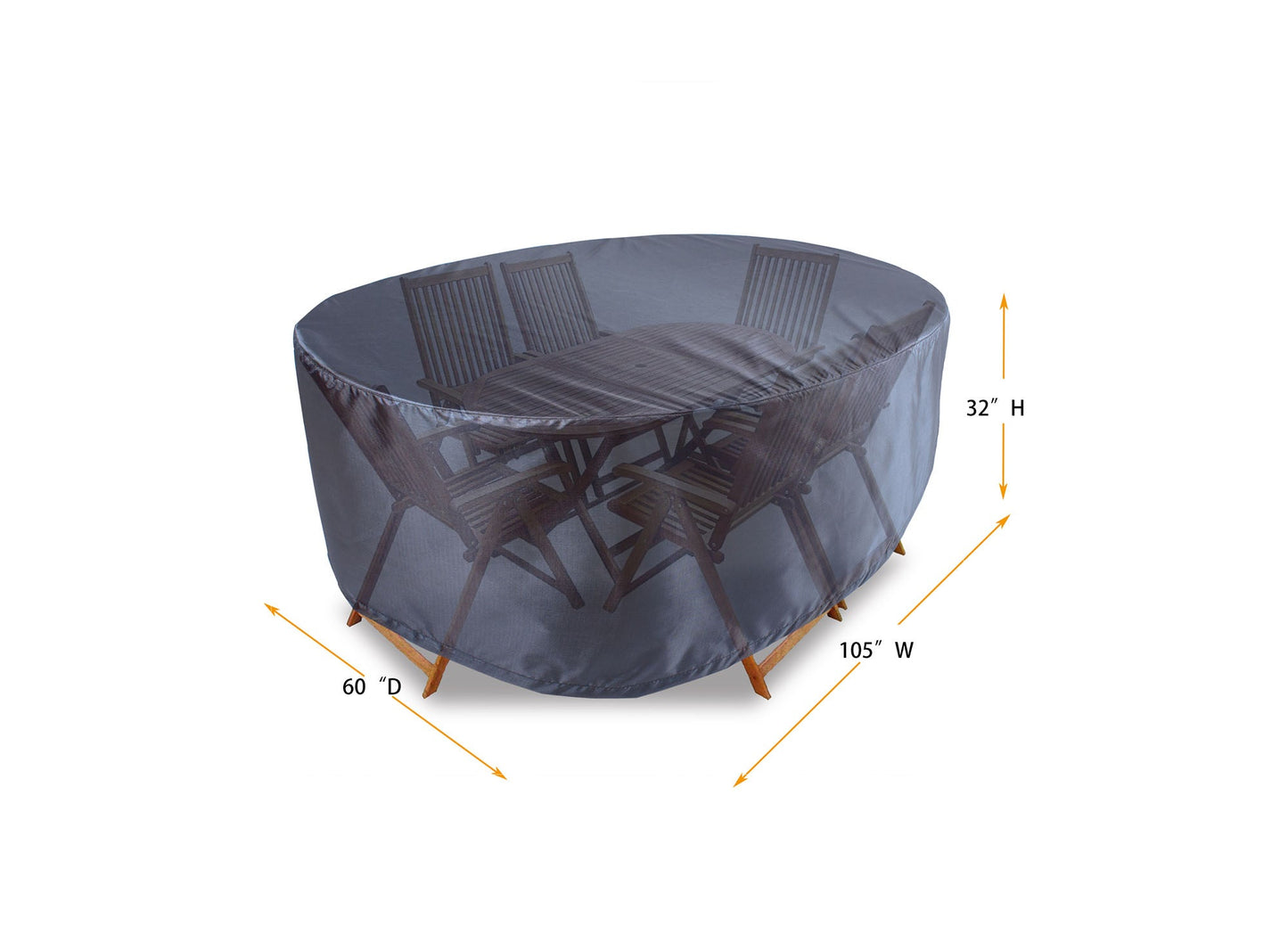Dining Set Cover Rectangle - 105"W x 60"D x 32"H Gold
