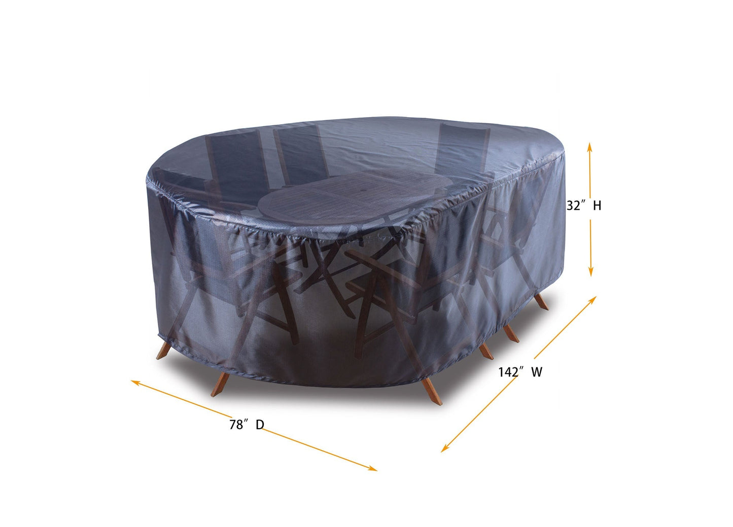 Dining Set Tabe Chair Cover - 142" W x 78" D x 37" H - Mercury