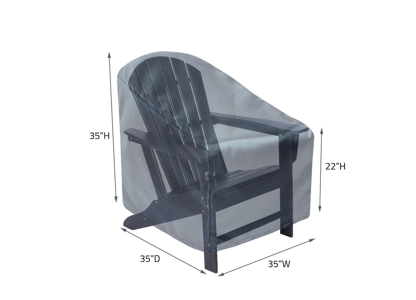 Lounge Chair Chair Cover - 35"Wx35"Dx35"H - Mercury